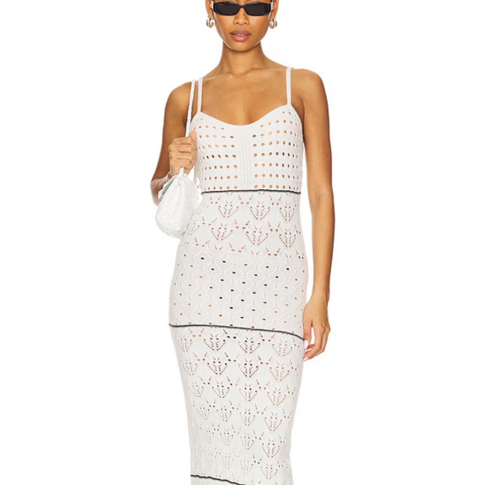 ESTELLA MAXI DRESS IN IVORY & BLACK